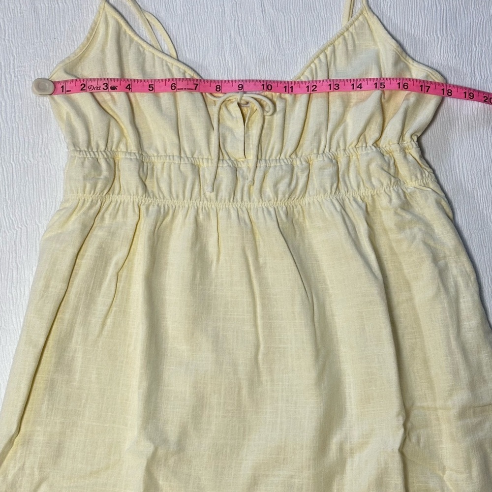 🌼 Cotton On Buttercup Yellow Tie-Front Mini Dress XL ✨ - Picture 7 of 7
